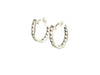 Sterling Silver Oval Hoop Earrings with Cubic Zirconias