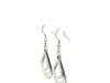 Sterling Silver Textured Graduated Open Teardrop Dangling Style Earrings