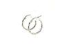 Sterling Silver Rhodium Plated Diamond Cut Small Hoop Earrings (15mm)