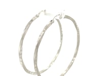 Matte and Textured Twisted Hoop Earrings in Sterling Silver