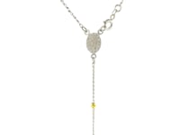 Three Toned Rosary Chain and Bead Necklace in Sterling Silver