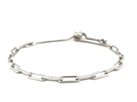 Sterling Silver Paperclip Chain Adjustable Bracelet