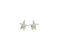 Sterling Silver Petite Starfish Earrings with Cubic Zirconias