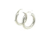 Sterling Silver Thick Polished Hoop Earrings with Rhodium Plating (15mm)