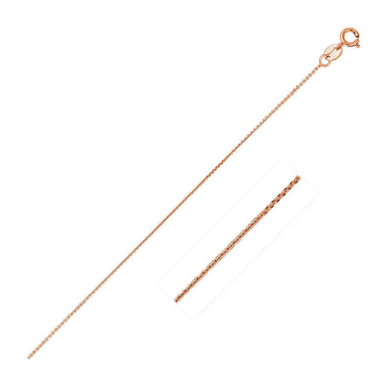 14k Pink Gold Diamond Cut Cable Link Chain 0.8mm - Diamond Designs