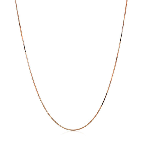 14k Rose Gold Classic Box Chain 0.45mm - Diamond Designs
