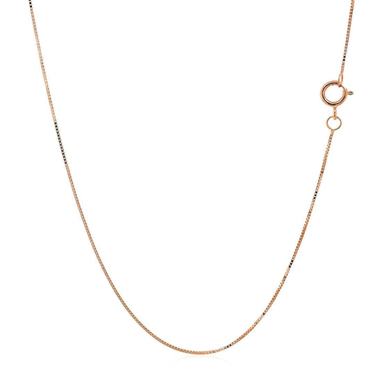 14k Rose Gold Classic Box Chain 0.45mm - Diamond Designs