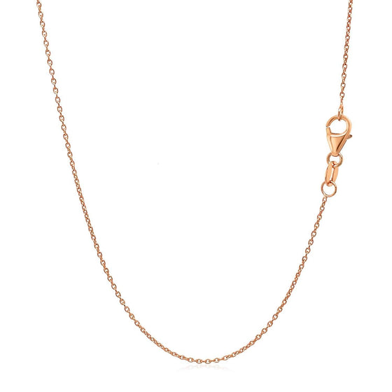 14k Rose Gold Oval Cable Link Chain 0.97mm - Diamond Designs