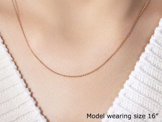 14k Rose Gold Oval Cable Link Chain 0.97mm - Diamond Designs
