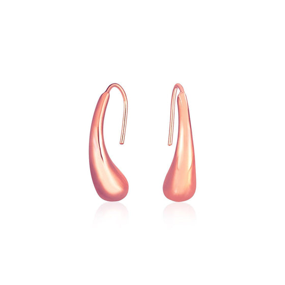 14k Rose Gold Puffed Teardrop Earrings - Diamond Designs