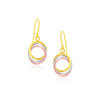 14k Tri-Color Gold Open Entwined Ring Earrings - Diamond Designs