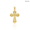 14k Two-Tone Gold Fancy Cross Pendant with Diamond Cuts - Diamond Designs