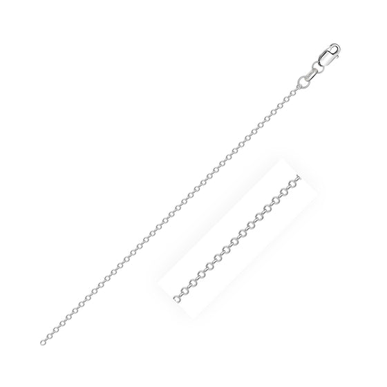 14k White Diamond Cut Cable Link Chain 0.8mm - Diamond Designs