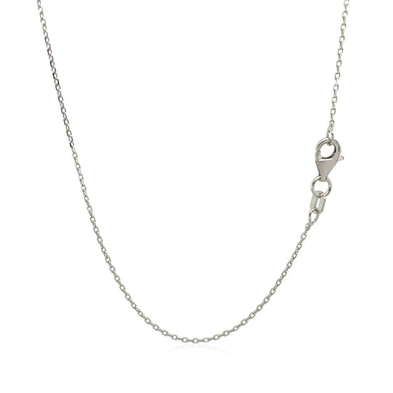 14k White Diamond Cut Cable Link Chain 0.8mm - Diamond Designs