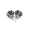 14k White Gold 8.0mm Round Black CZ Stud Earrings - Diamond Designs