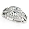 14k White Gold Baroque Shank Style Cut Diamond Engagement Ring (1 1/4 cttw) - Diamond Designs