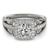 14k White Gold Baroque Shank Style Cut Diamond Engagement Ring (1 1/4 cttw) - Diamond Designs