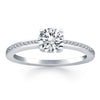 14k White Gold Classic Pave Diamond Band Engagement Ring - Diamond Designs
