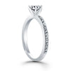 14k White Gold Classic Pave Diamond Band Engagement Ring - Diamond Designs