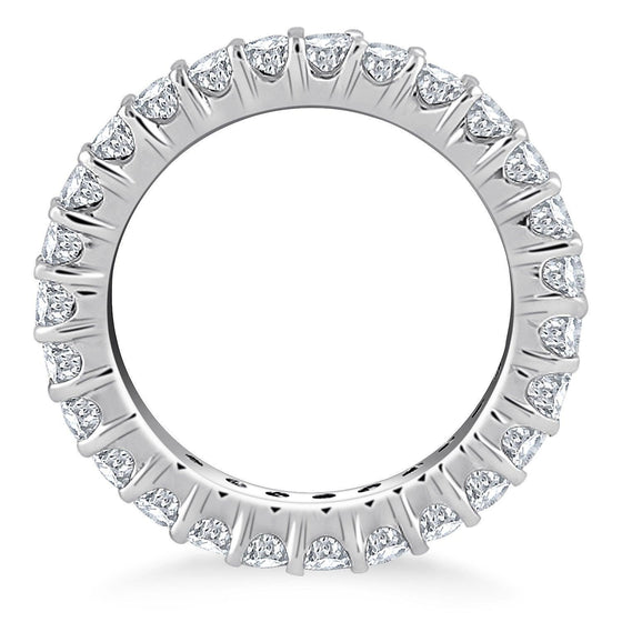 14k White Gold Common Prong Round Diamond Eternity Ring - Diamond Designs