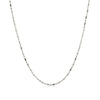 14k White Gold Diamond-Cut Alternating Bead Chain 1.2mm - Diamond Designs