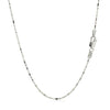 14k White Gold Diamond-Cut Alternating Bead Chain 1.2mm - Diamond Designs