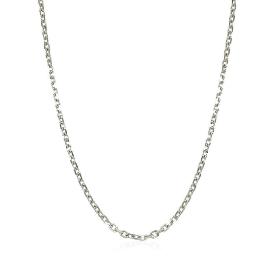 14k White Gold Diamond Cut Cable Link Chain 1.8mm - Diamond Designs