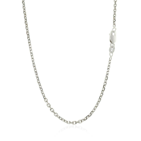 14k White Gold Diamond Cut Cable Link Chain 1.8mm - Diamond Designs