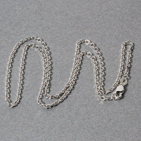 14k White Gold Diamond Cut Cable Link Chain 1.8mm - Diamond Designs