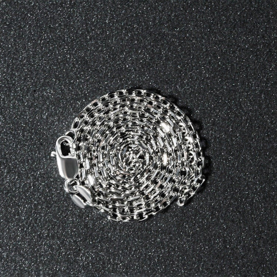 14k White Gold Diamond Cut Cable Link Chain 1.8mm - Diamond Designs