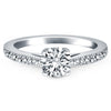 14k White Gold Diamond Pave Cathedral Engagement Ring - Diamond Designs