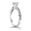 14k White Gold Diamond Pave Cathedral Engagement Ring - Diamond Designs