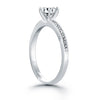 14k White Gold Engagement Ring with Diamond Channel Set Band - Diamond Designs