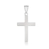 14k White Gold Flat Design Cross Pendant - Diamond Designs