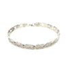 14k White Gold Heart Shape Textured Bracelet - Diamond Designs