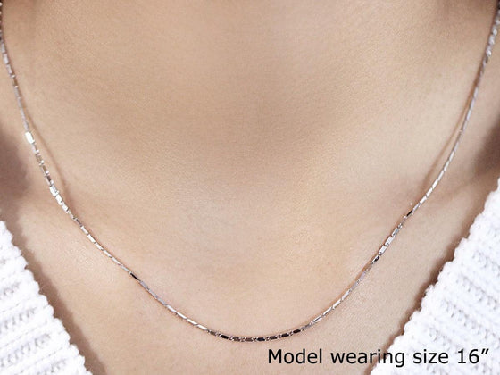 14k White Gold Lumina Pendant Chain 1.0mm - Diamond Designs