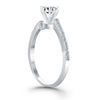 14k White Gold Open Shank Bypass Diamond Engagement Ring - Diamond Designs