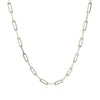 14K White Gold Paperclip Chain (2.5mm) - Diamond Designs