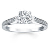 14k White Gold Pave Diamond Cathedral Engagement Ring - Diamond Designs