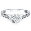 14k White Gold Pave Diamond Cathedral Engagement Ring - Diamond Designs