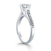 14k White Gold Pave Diamond Cathedral Engagement Ring - Diamond Designs