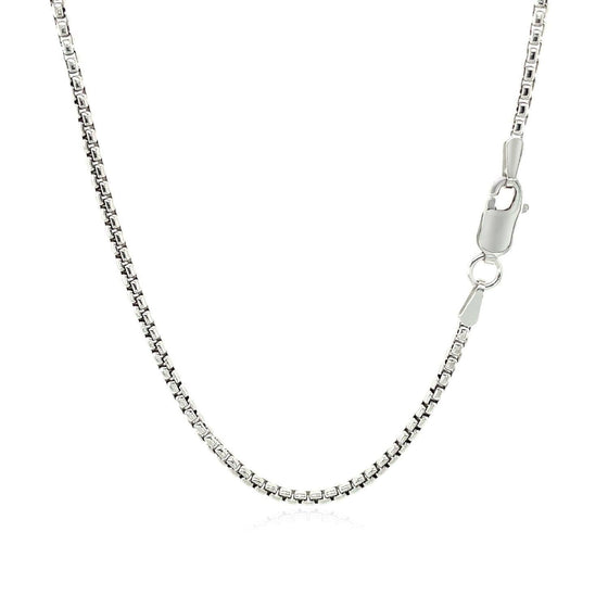 14k White Gold Round Box Chain 1.7mm - Diamond Designs
