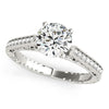 14k White Gold Round Diamond Antique Style Engagement Ring (1 1/8 cttw) - Diamond Designs