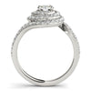 14k White Gold Round Diamond Spiral Design Engagement Ring (1 1/8 cttw) - Diamond Designs