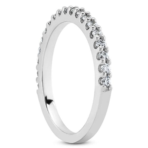 14k White Gold Shared Prong Diamond Wedding Ring Band with U Settings - Diamond Designs