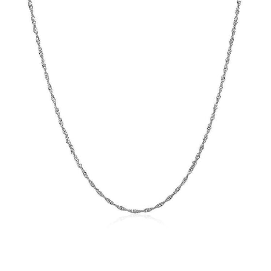 14k White Gold Singapore Chain 1.0mm - Diamond Designs