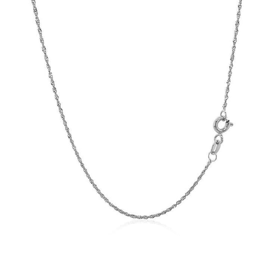 14k White Gold Singapore Chain 1.0mm - Diamond Designs