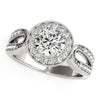 14k White Gold Teardrop Split Band Diamond Engagement Ring (1 1/3 cttw) - Diamond Designs