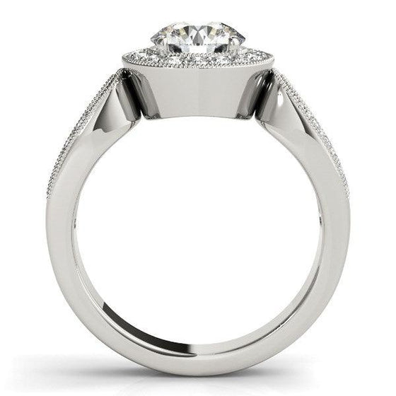 14k White Gold Teardrop Split Band Diamond Engagement Ring (1 1/3 cttw) - Diamond Designs