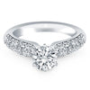 14k White Gold Triple Row Pave Diamond Engagement Ring - Diamond Designs